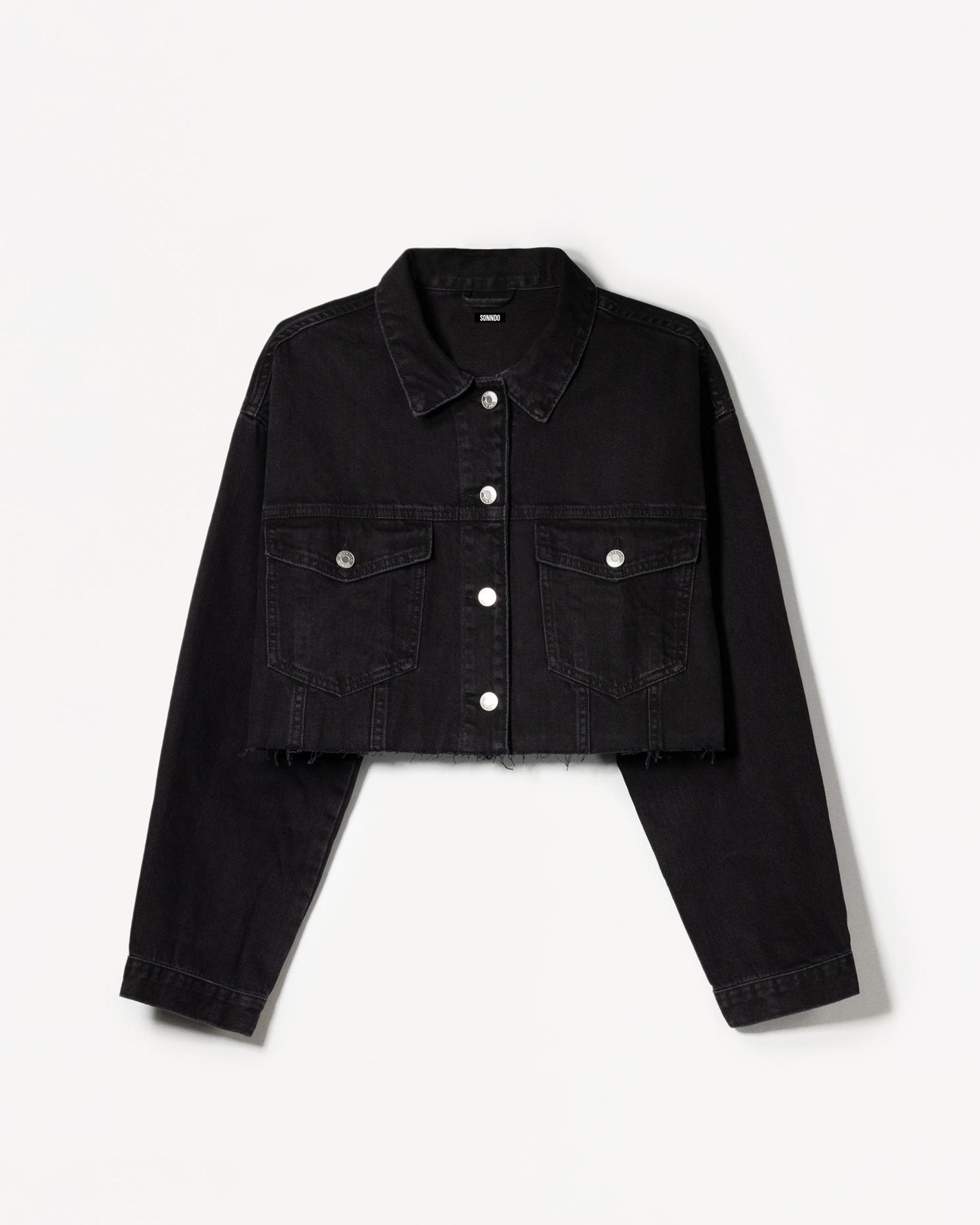 Cazadora denim cropped