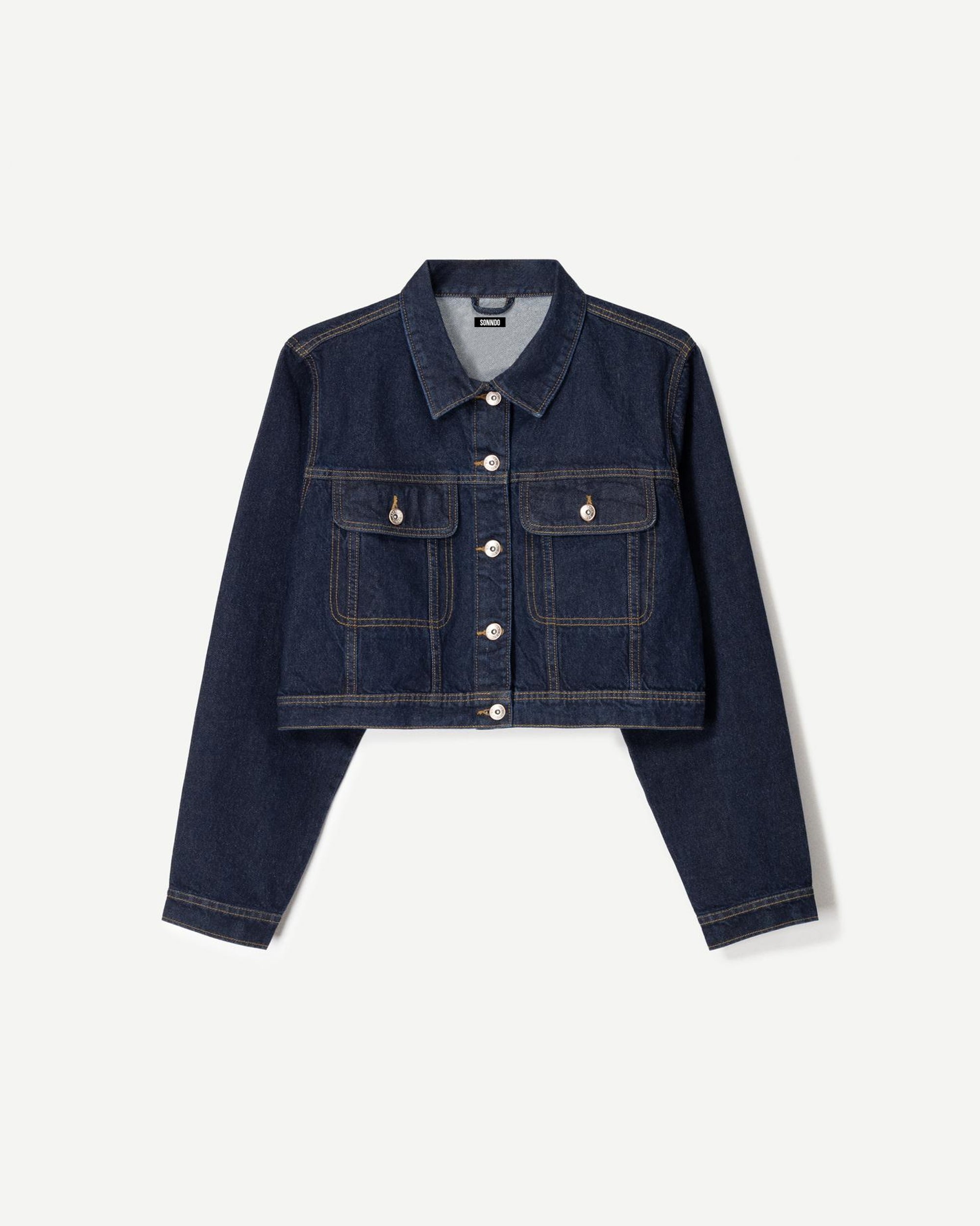 Cazadora denim cropped