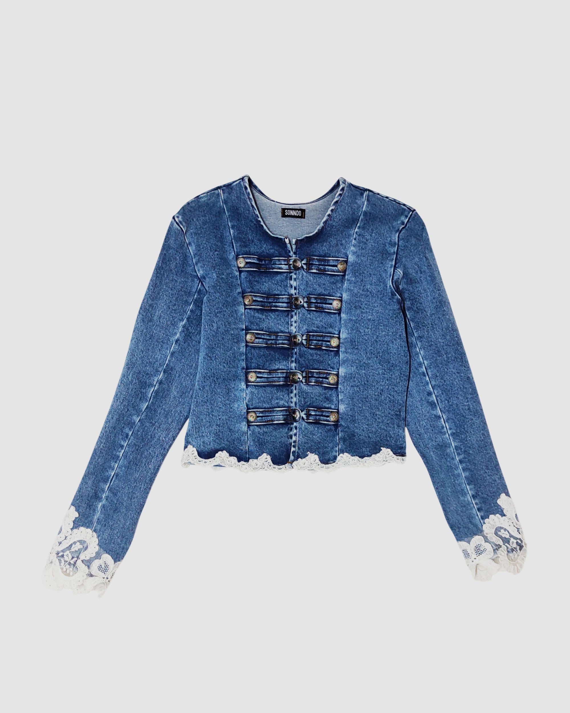 Chaqueta jean encaje