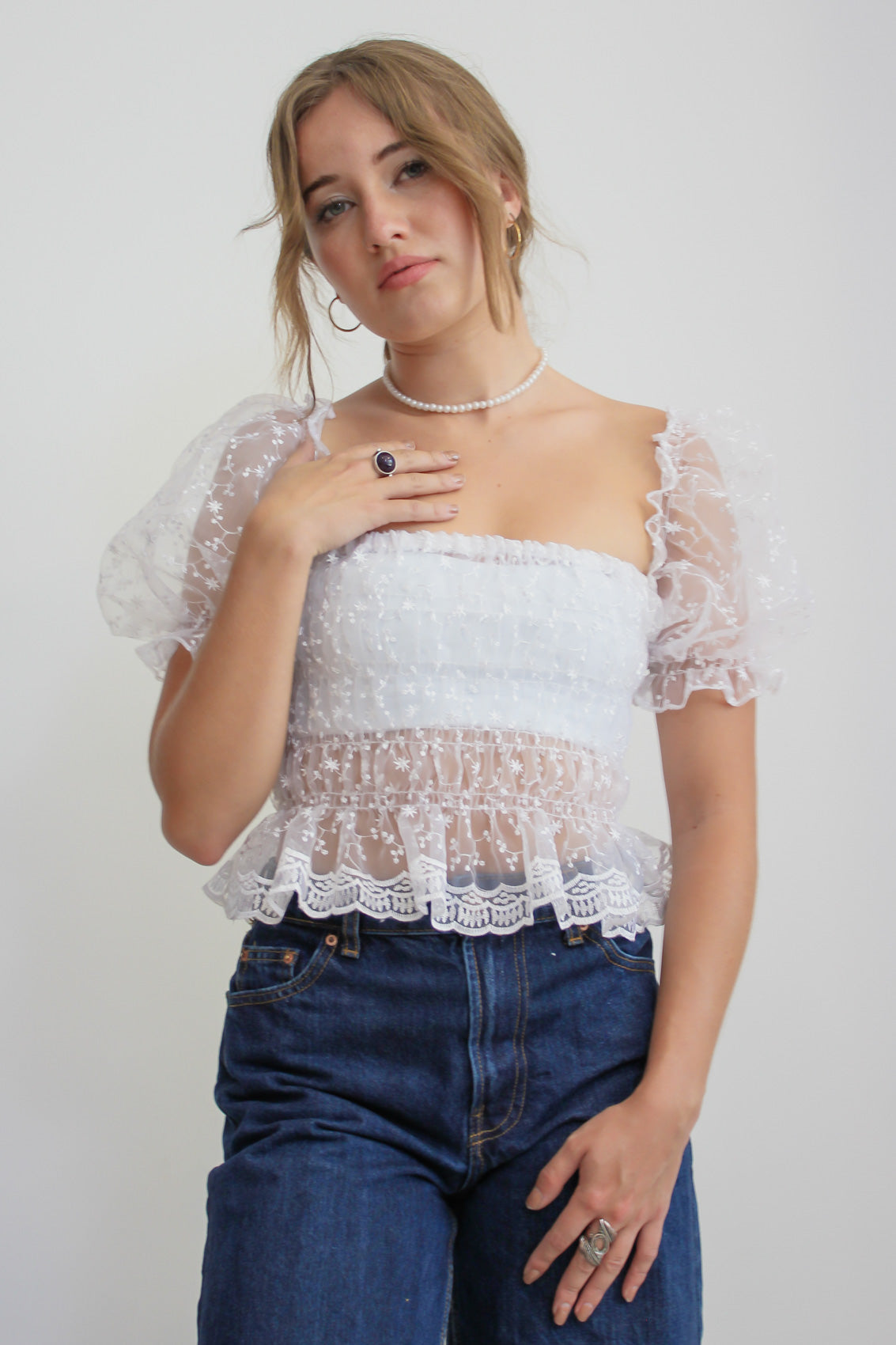 White peasant blouse