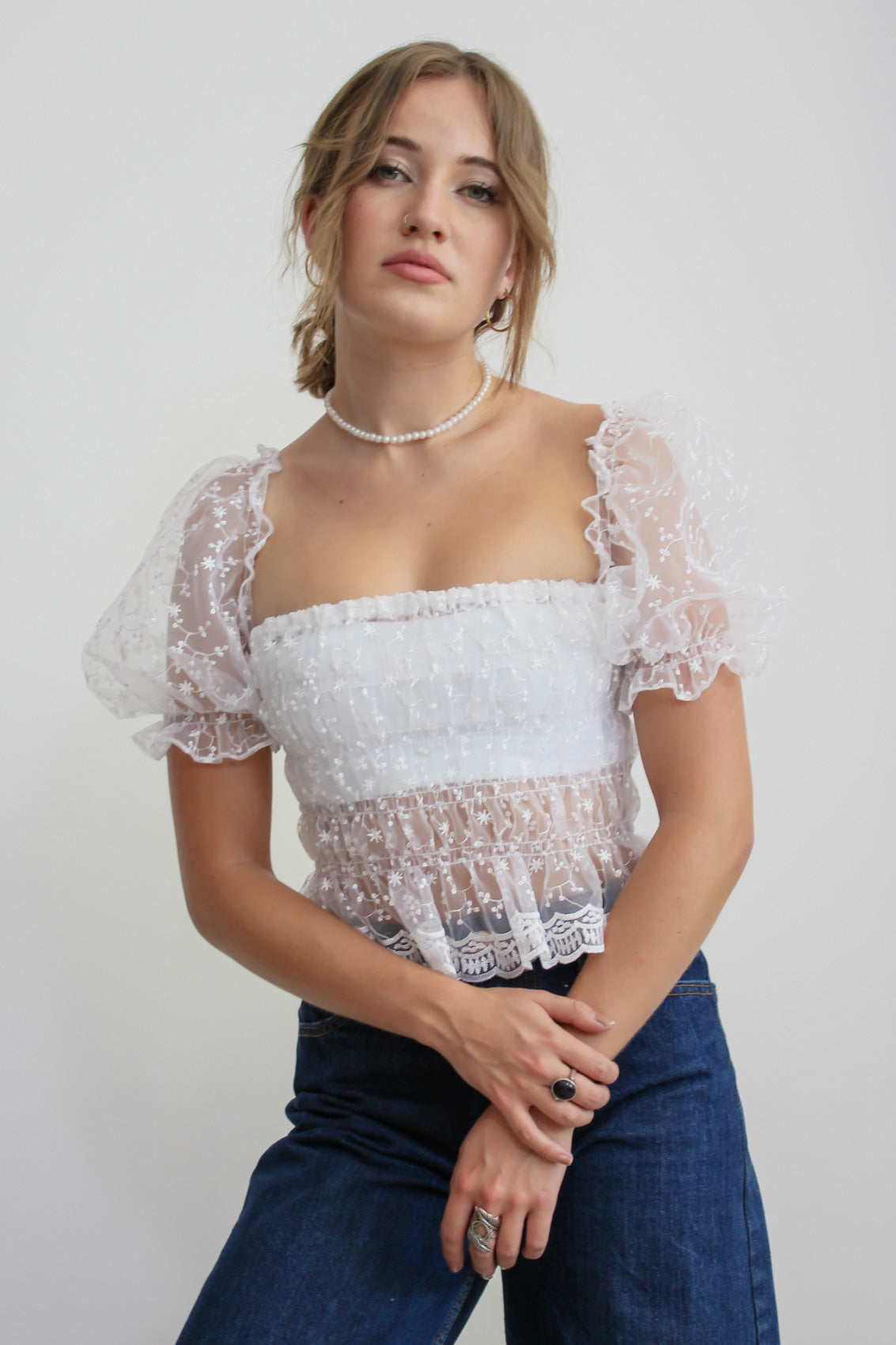 White peasant blouse