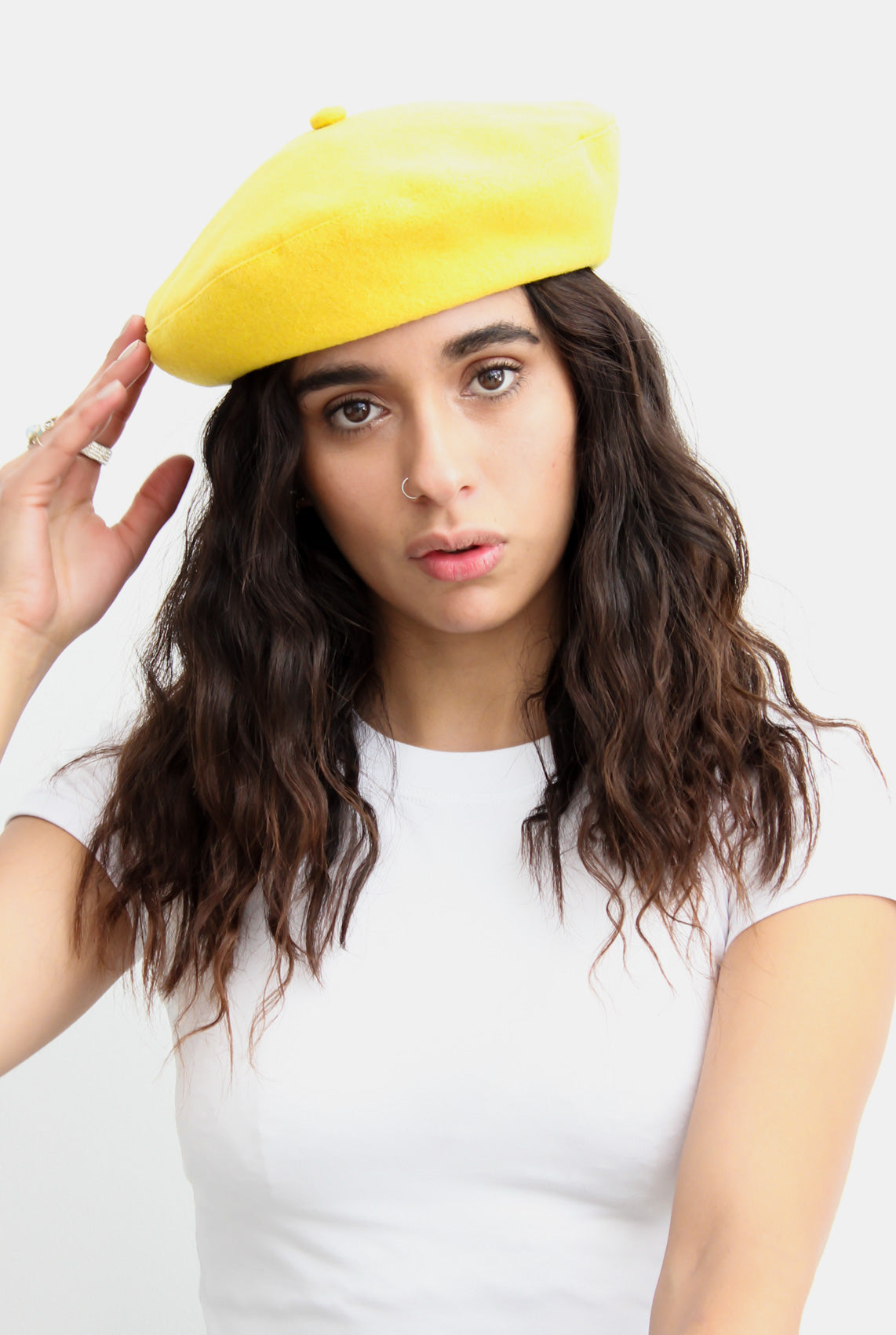 Boina amarilla paño