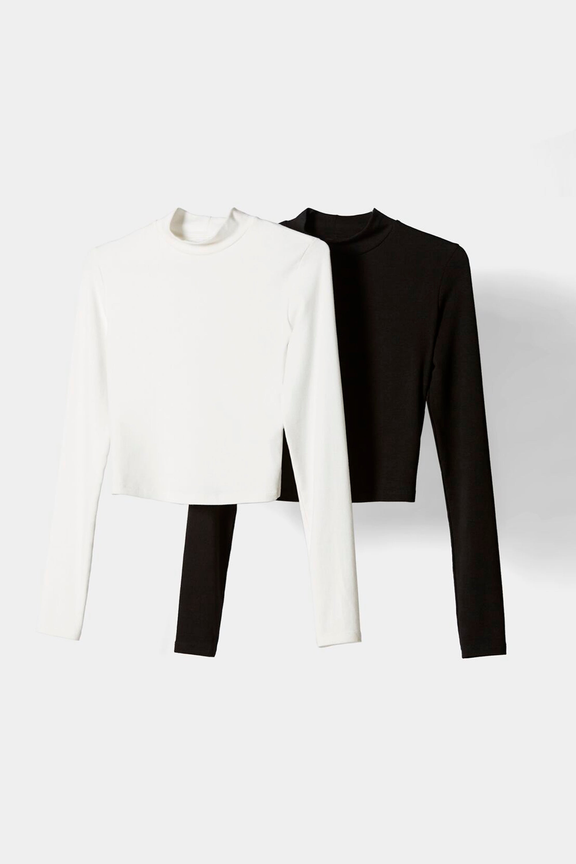Pack 2 camisetas manga larga cuello alto