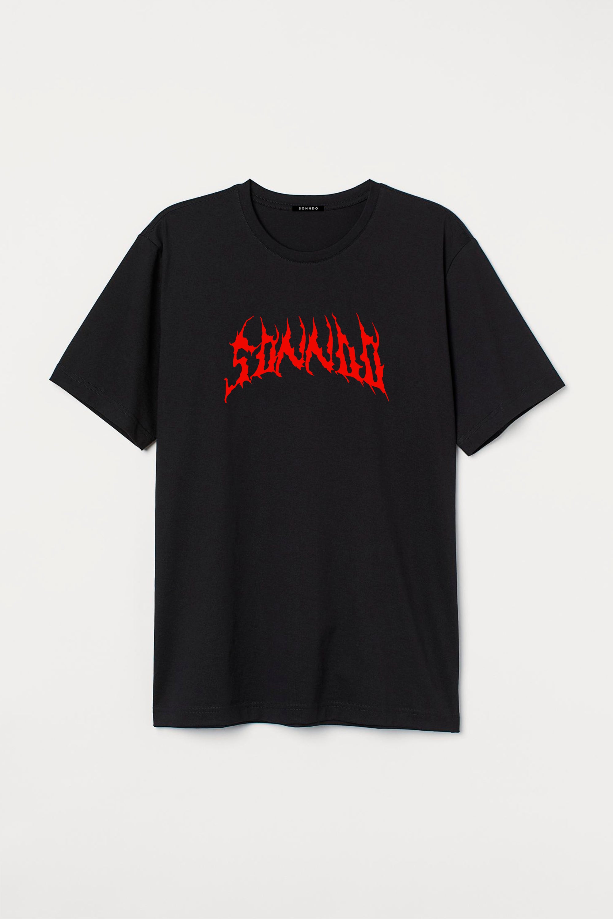 Camiseta regular fit logo metal