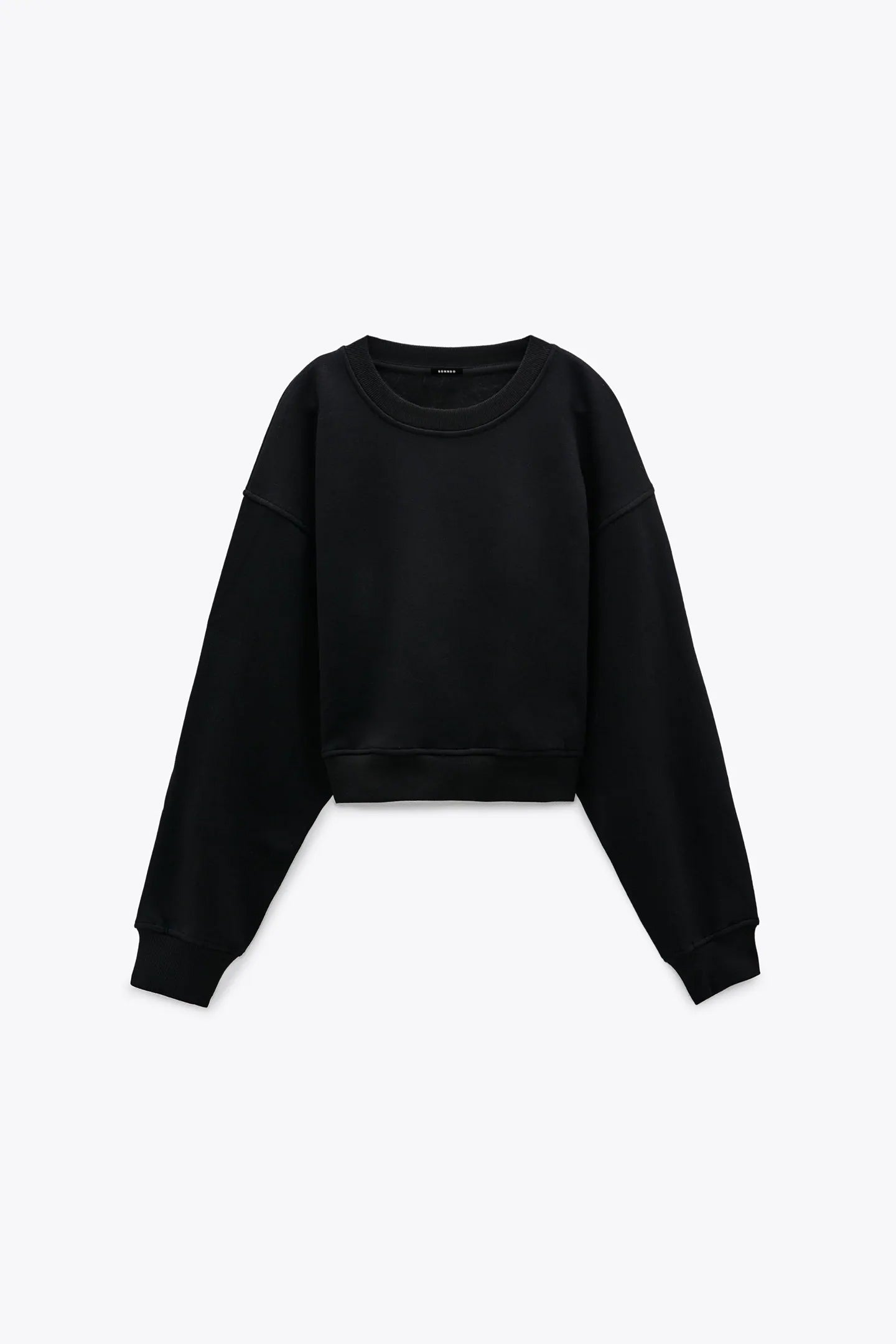 Basic black cropped sweatshirt