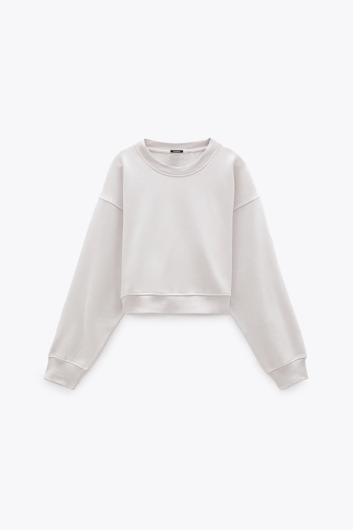Basic white short sweatshirt